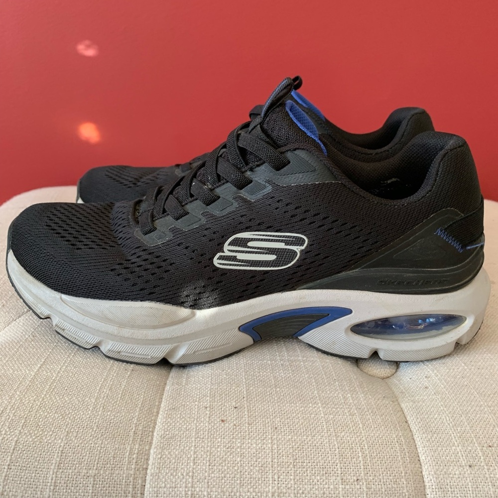Skechers Men's Black and Blue Athletic Sneakers - Picture 3 of 4